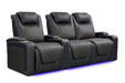 Valencia Oslo Ultimate Luxury Edition Home Theater Seating Valencia Theater Seating Onyx with Gold Stitching Row of 3 - Loveseat Right | Width: 93" Height: 44.5" Depth: 38" 