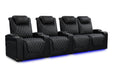 Valencia Oslo Ultimate Luxury Edition Home Theater Seating Valencia Theater Seating Onyx with Silver Stitching Row of 4 - Loveseat Right | Width: 124" Height: 44.5" Depth: 38" 