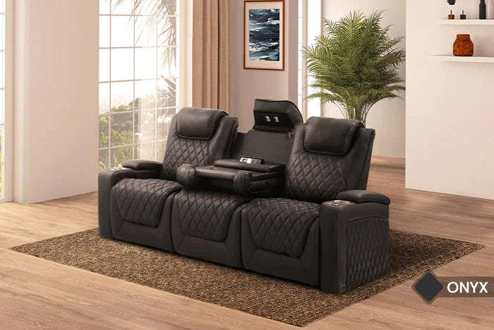 Valencia Oslo Luxury Edition with Drop Down Center Set of 3 Home Theater Seating Valencia Theater Seating   