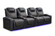 Valencia Oslo Ultimate Luxury Edition Home Theater Seating Valencia Theater Seating Onyx with Gold Stitching Row of 4 - Loveseat Right | Width: 124" Height: 44.5" Depth: 38" 