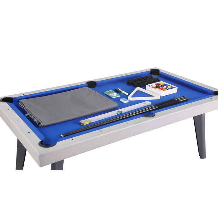 Playcraft Santorini 7’ Outdoor Slate Pool Table with Dining Top Benches and Ping Pong Pool Tables Playcraft   