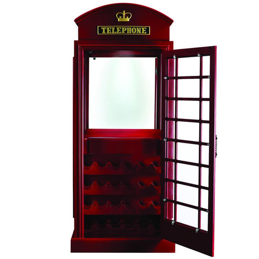 RAM Game Room Old English Telephone Booth Bar Cabinet in Red Bars & Cabinets RAM Game Room   