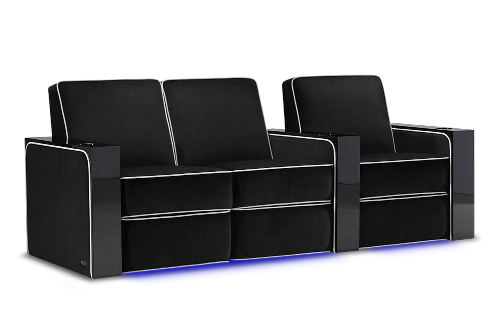 Valencia Naples Elegance Home Theater Seating Valencia Theater Seating Raven Row of 3 - Loveseat Left | Width: 93" Height: 37" Depth: 35.5" 