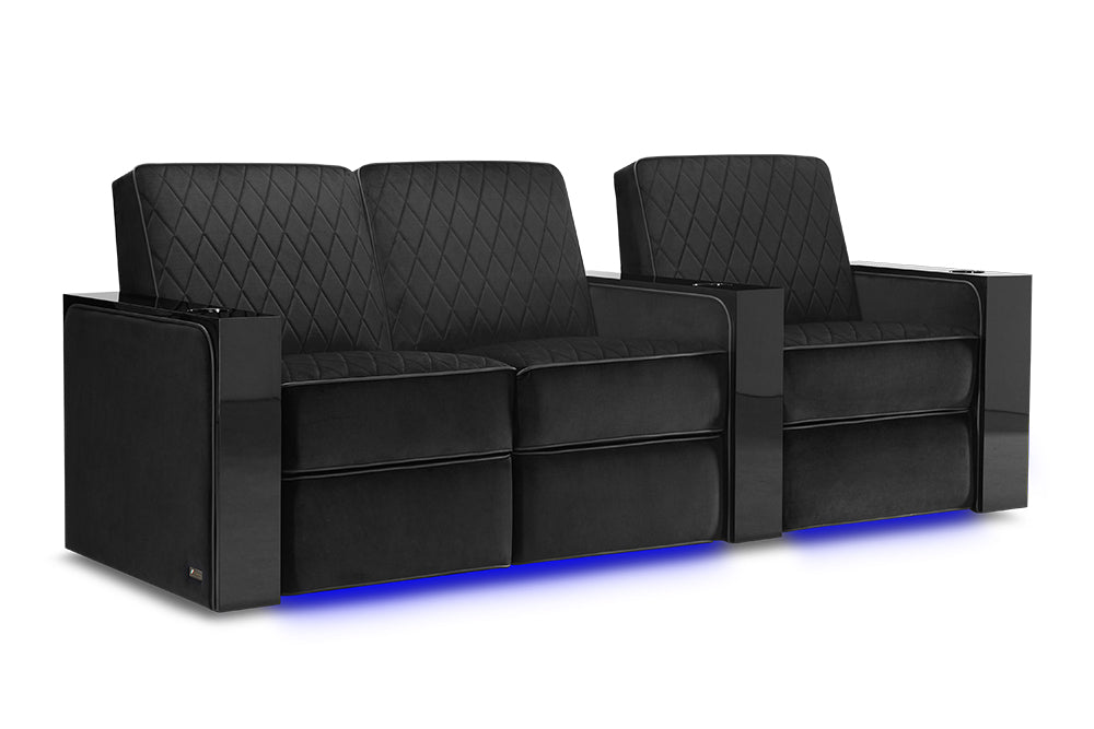 Valencia Naples Prestige Home Theater Seating Valencia Theater Seating Raven Row of 3 - Loveseat Left | Width: 93" Height: 37" Depth: 35.5" 