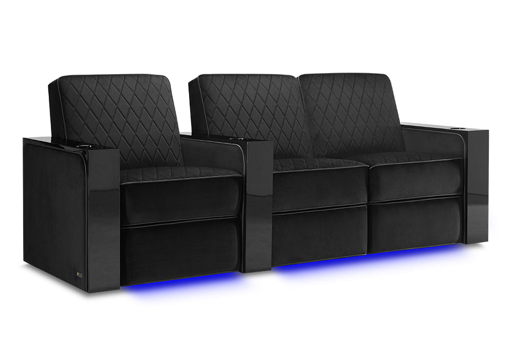 Valencia Naples Prestige Home Theater Seating Valencia Theater Seating Raven Row of 3 - Loveseat Right | Width: 93" Height: 37" Depth: 35.5" 