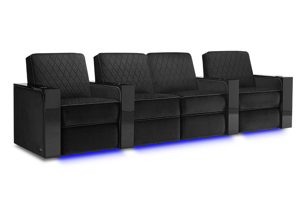 Valencia Naples Prestige Home Theater Seating Valencia Theater Seating Raven Row of 4 - Loveseat Center | Width: 124" Height: 37" Depth: 35.5" 