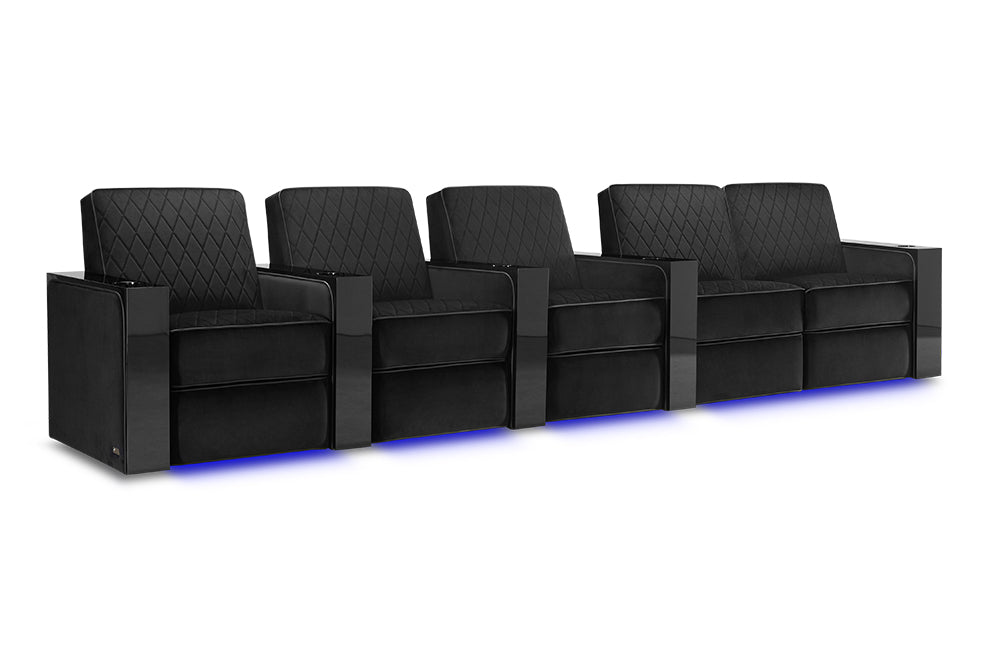 Valencia Naples Prestige Home Theater Seating Valencia Theater Seating Raven Row of 5 Loveseat Right | Width: 155" Height: 37" Depth: 35.5" 