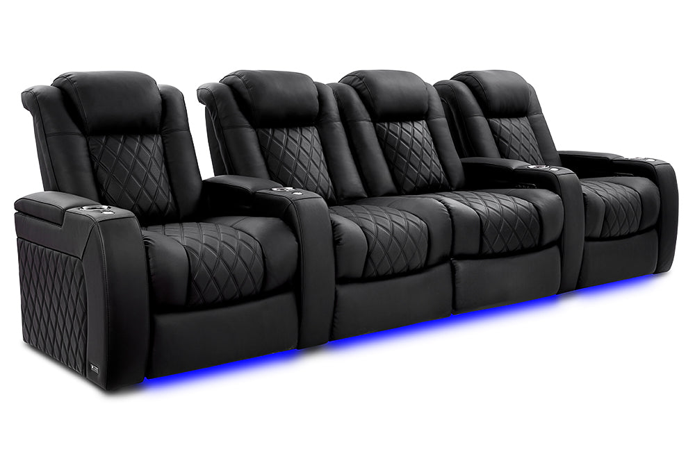 Valencia Tuscany XL Ultimate Edition Home Theater Seating Valencia Theater Seating Onyx Row of 4 – Loveseat Center | Width: 129" Height: 46" Depth: 39.5" 