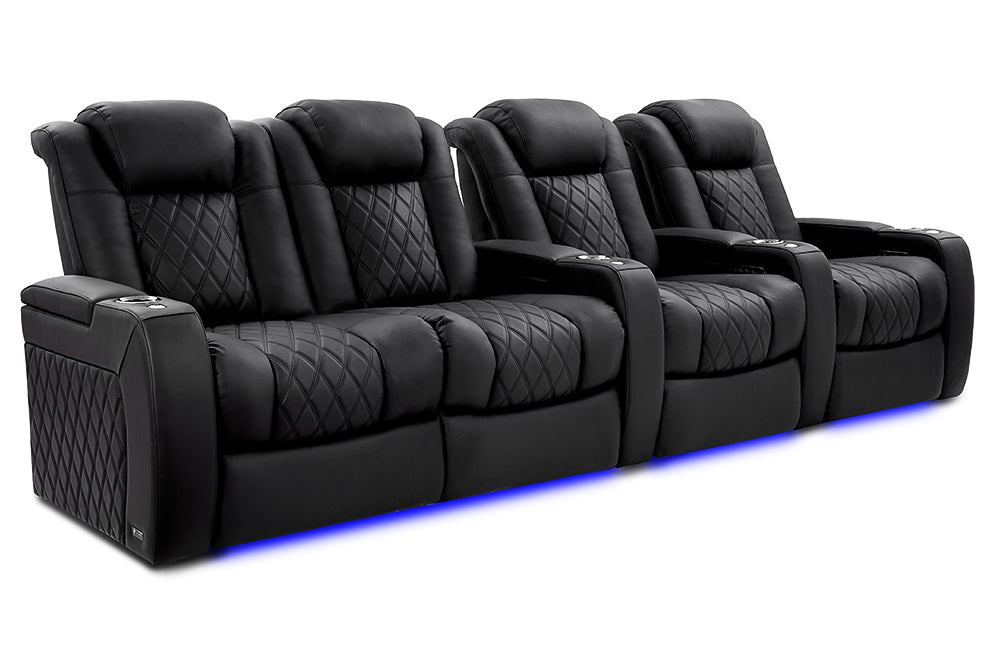 Valencia Tuscany XL Ultimate Edition Home Theater Seating Valencia Theater Seating Onyx Row of 4 – Loveseat Left | Width: 129" Height: 46" Depth: 39.5" 