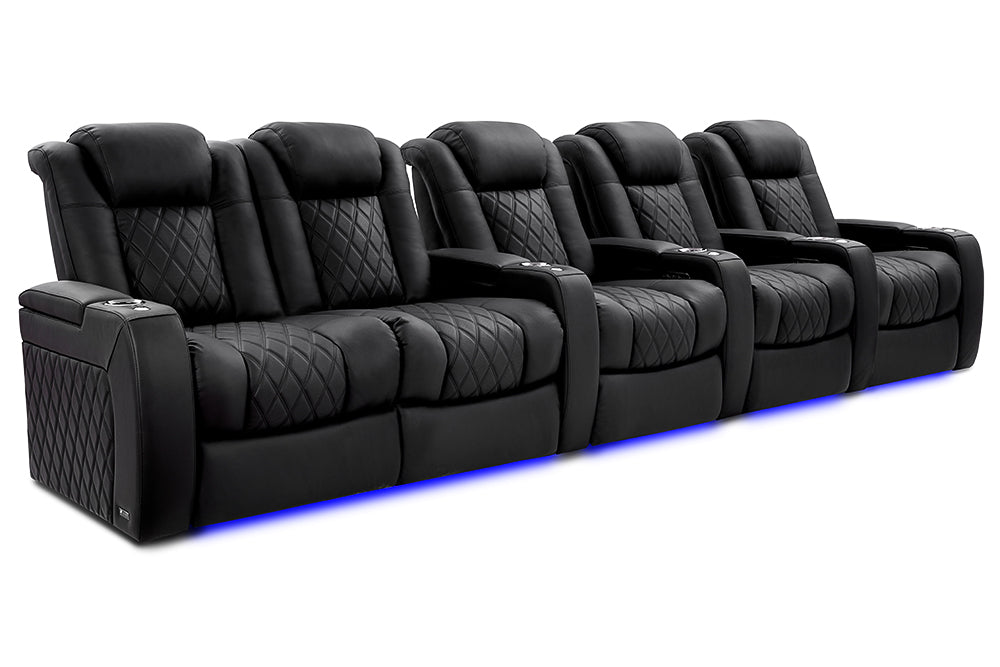 Valencia Tuscany XL Ultimate Edition Home Theater Seating Valencia Theater Seating Onyx Row of 5 – Loveseat Left | Width: 161.25" Height: 46" Depth: 39.5" 