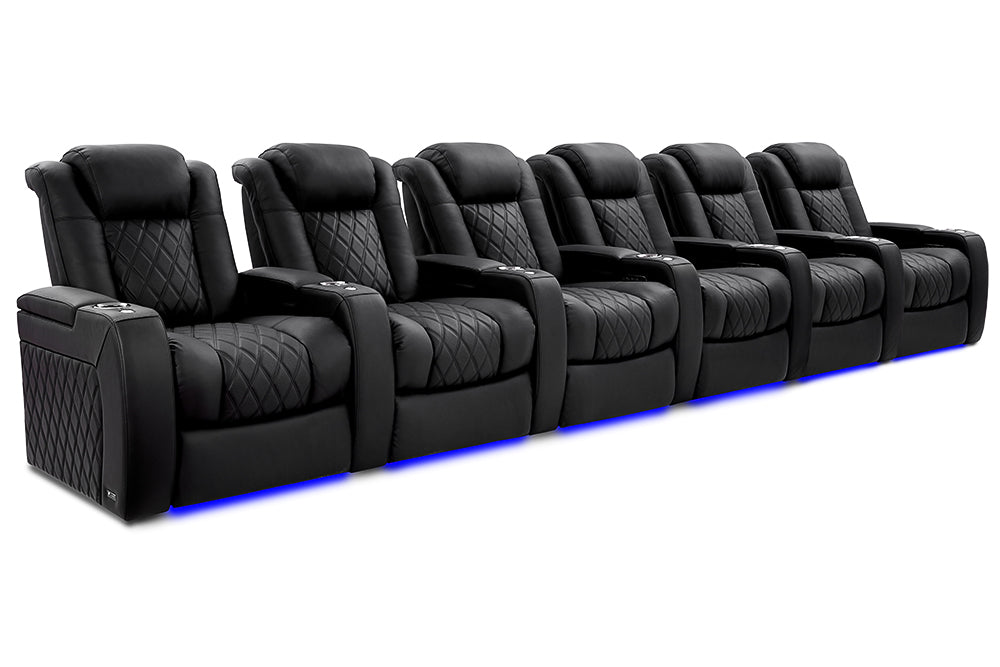 Valencia Tuscany XL Ultimate Edition Home Theater Seating Valencia Theater Seating Onyx Row of 6 | Width: 200.5" Height: 46" Depth: 39.5" 