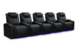 Valencia Oslo Ultimate Luxury Edition Home Theater Seating Valencia Theater Seating Onyx with Silver Stitching Row of 5 | Width: 161.75" Height: 44.5" Depth: 38" 