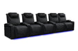 Valencia Oslo Ultimate Luxury Edition Home Theater Seating Valencia Theater Seating Onyx with Silver Stitching Row of 5 - Loveseat Right | Width: 155" Height: 44.5" Depth: 38" 