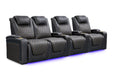 Valencia Oslo Ultimate Luxury Edition Home Theater Seating Valencia Theater Seating Onyx with Gold Stitching Row of 4 - Loveseat Left | Width: 124" Height: 44.5" Depth: 38" 