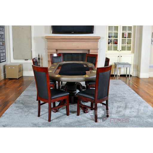 BBO Poker Table Classic Dining Poker Chairs Chairs BBO Poker Tables Mahogany 4 Pieces (+$1240) 
