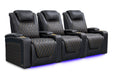 Valencia Oslo Ultimate Luxury Edition Home Theater Seating Valencia Theater Seating Onyx with Gold Stitching Row of 3 | Width: 99.75" Height: 44.5" Depth: 38" 