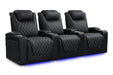 Valencia Oslo Ultimate Luxury Edition Home Theater Seating Valencia Theater Seating Onyx with Silver Stitching Row of 3 | Width: 99.75" Height: 44.5" Depth: 38" 