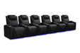 Valencia Oslo Ultimate Luxury Edition Home Theater Seating Valencia Theater Seating Onyx with Silver Stitching Row of 6 | Width: 192.75" Height: 44.5" Depth: 38" 