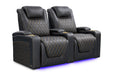 Valencia Oslo Ultimate Luxury Edition Home Theater Seating Valencia Theater Seating Onyx with Gold Stitching Row of 2 | Width: 68.75" Height: 44.5" Depth: 38" 