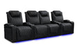 Valencia Oslo Ultimate Luxury Edition Home Theater Seating Valencia Theater Seating Onyx with Silver Stitching Row of 4 - Loveseat Center | Width: 124" Height: 44.5" Depth: 38" 